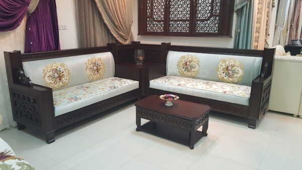 Classic Wooden L-Shape Sofa