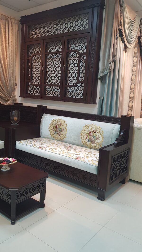 Classic Wooden L-Shape Sofa