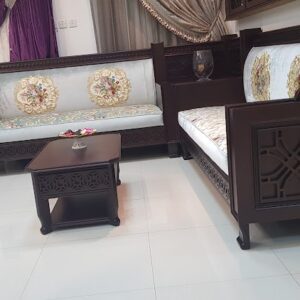 Classic Wooden L-Shape Sofa