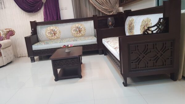 Classic Wooden L-Shape Sofa
