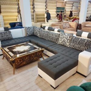 Modern Wooden L-Shaped Sofa