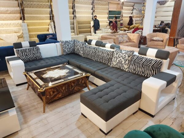 Modern Wooden L-Shaped Sofa
