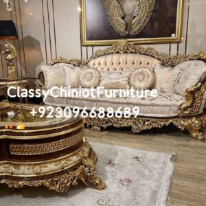 Elegant Wooden Carved Sofa Design