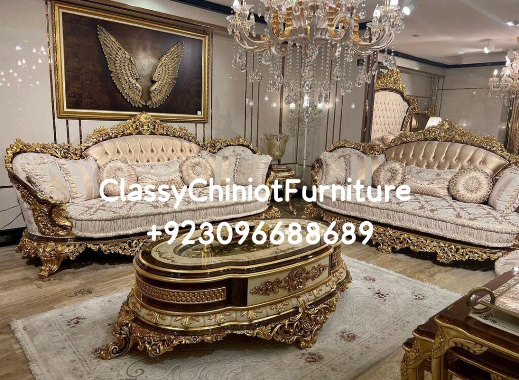 Elegant Wooden Carved Sofa Design