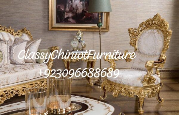 Grand Royal Wooden Sofa Set - Image 3