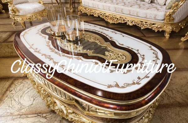 Grand Royal Wooden Sofa Set - Image 4