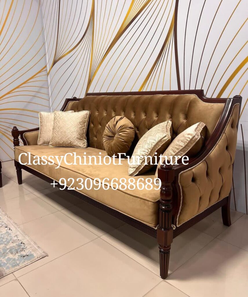 Classic Luxe Wooden Sofa Set