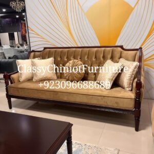 Classic Luxe Wooden Sofa Set