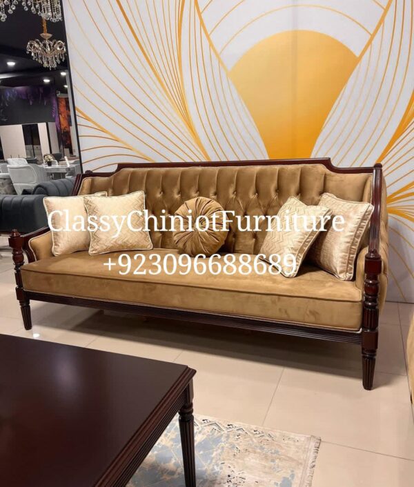 Classic Luxe Wooden Sofa Set
