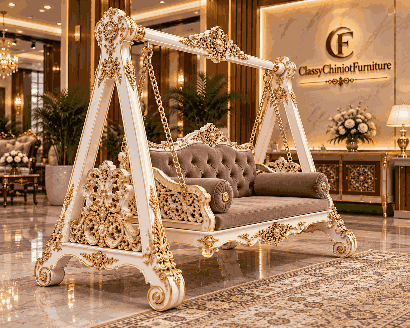 Modern Wooden Jhoola Set Design